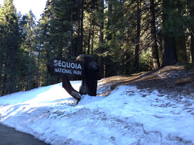 The entrance to Sequoia National Park